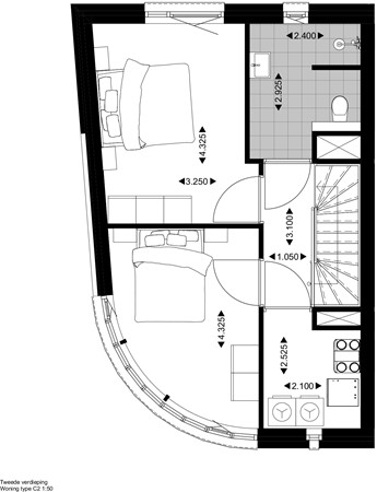 Floorplan - Rozenstraat Bouwnummer C.002, 5014 AJ Tilburg
